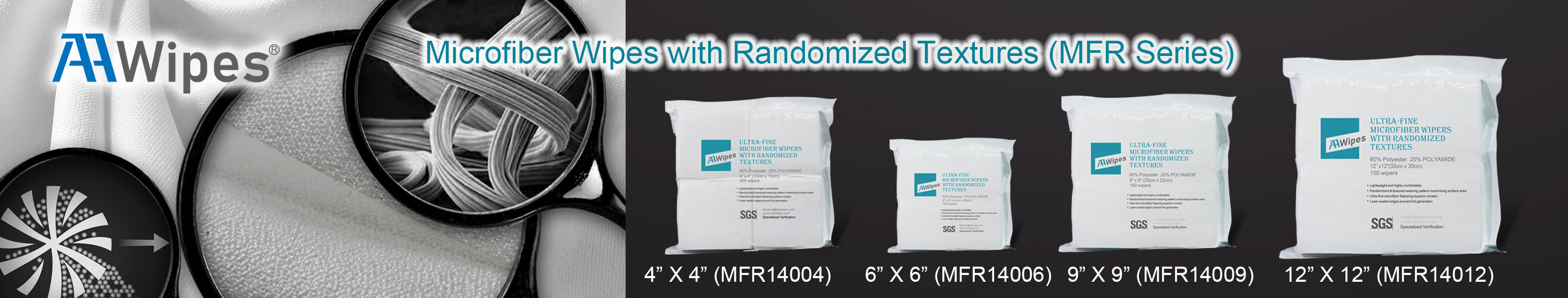 Microfiber Mixed Weave Cleanroom Wipes