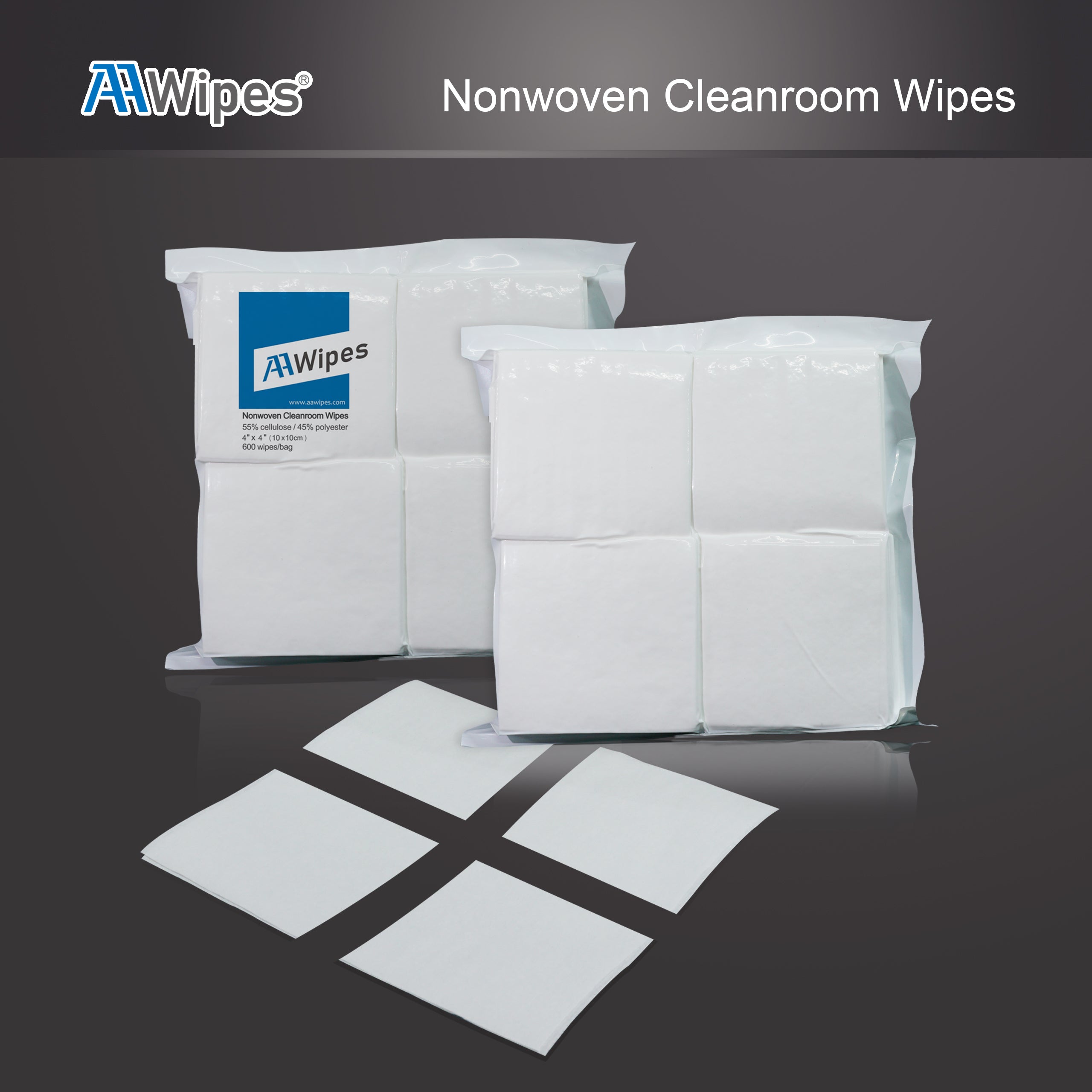 Bulk 4-inch nonwoven wipes for Class 10,000–100,000 cleanrooms, ideal for B2B electronics and biotech use