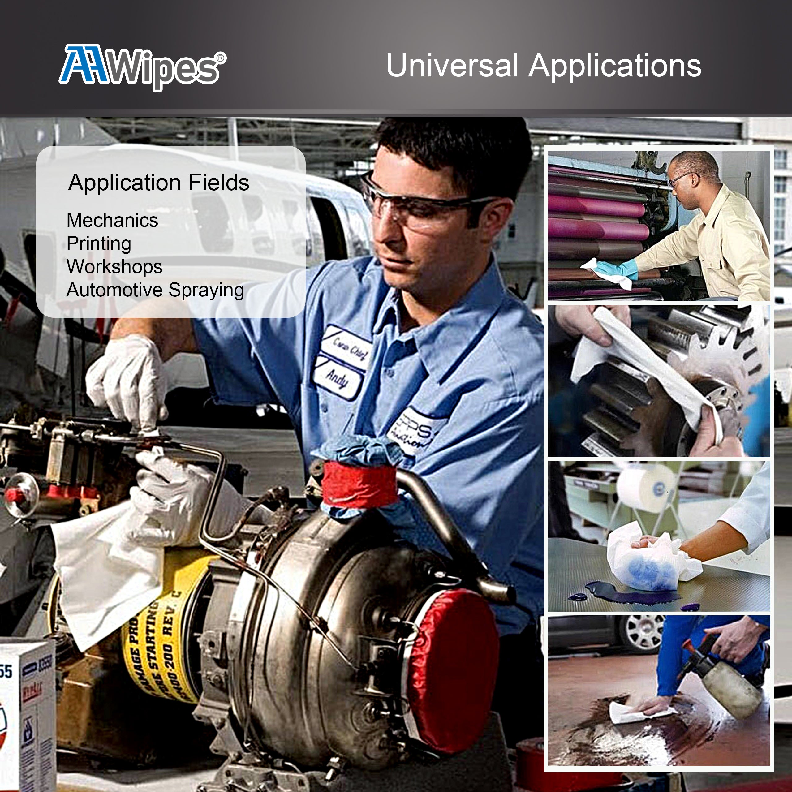 Industrial 9-inch nonwoven wipes, bulk pack, ideal for semiconductor, optics, and lab maintenance