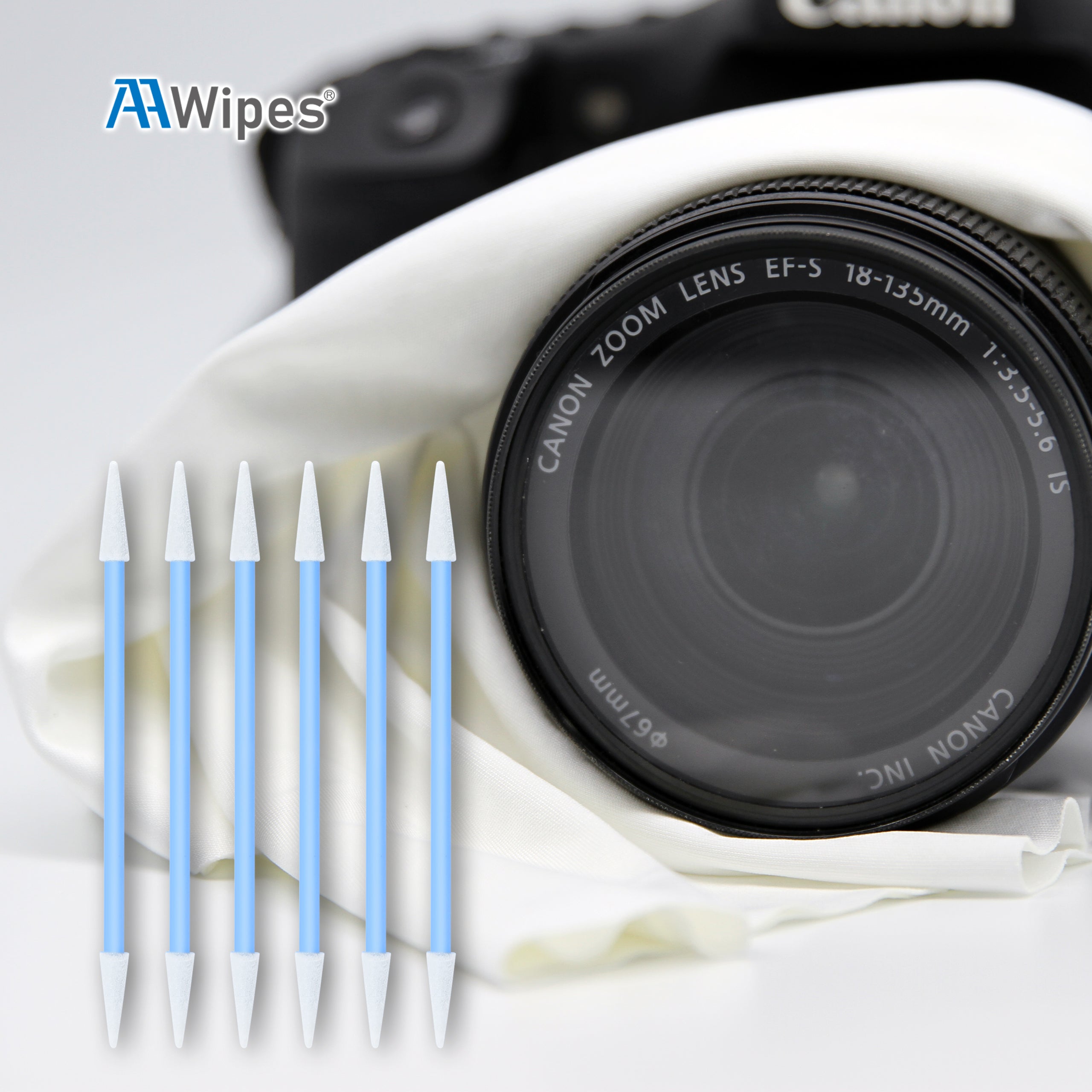 Cleanroom Swabs Double-Tipped 2.9",Foam Tips Sticks, Head/ Length=3.2 mm/73 mm (No. D7230, 1,000pcs Black and Blue)