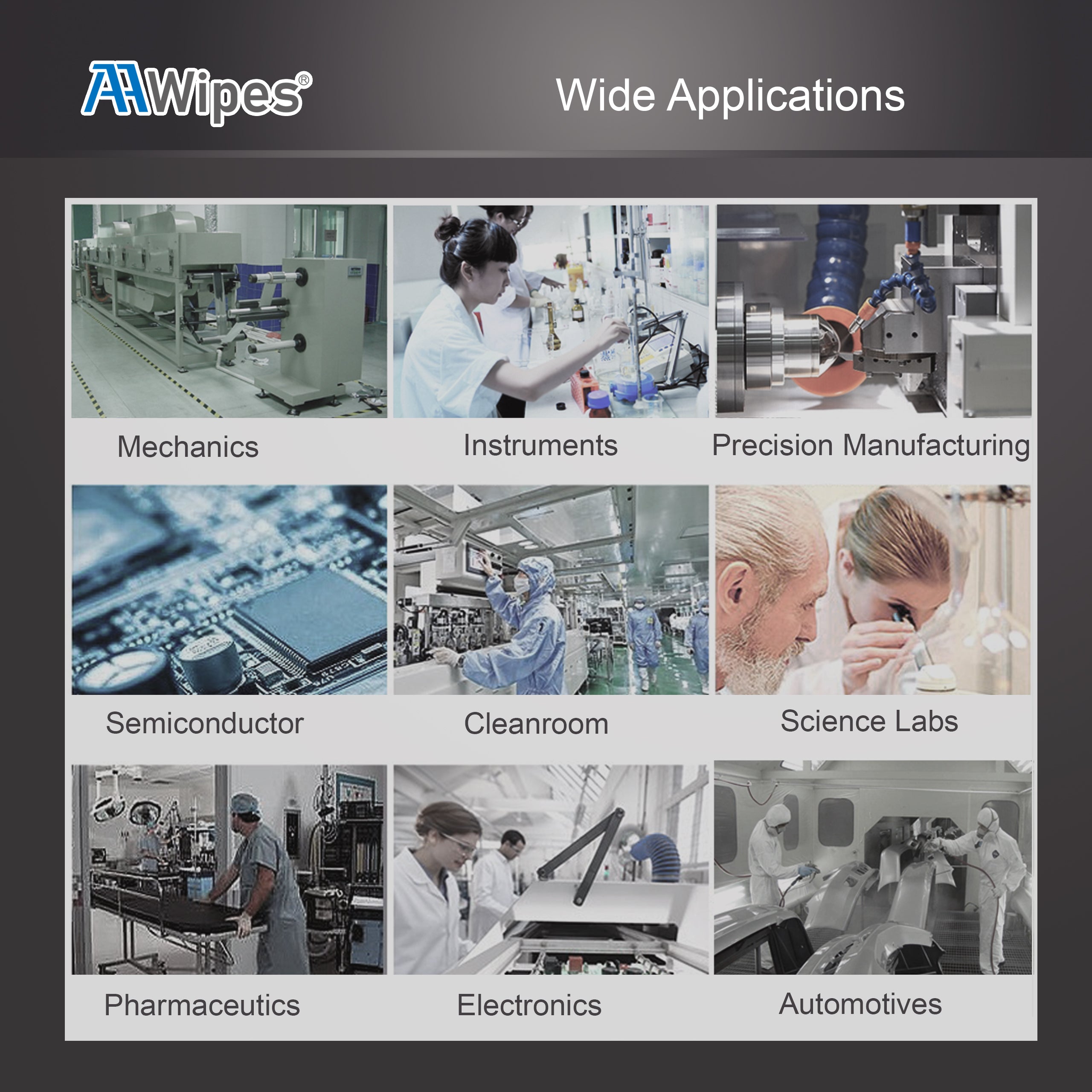 Lab Cleanroom Wipers Nonwoven Wipes 4"x4" Cellulose/Polyester Wiping Cloth for Electronics, Automotive, Printing and Semiconductor Industries. 16,800 wipes/box in 28 bags (No. NW06804).