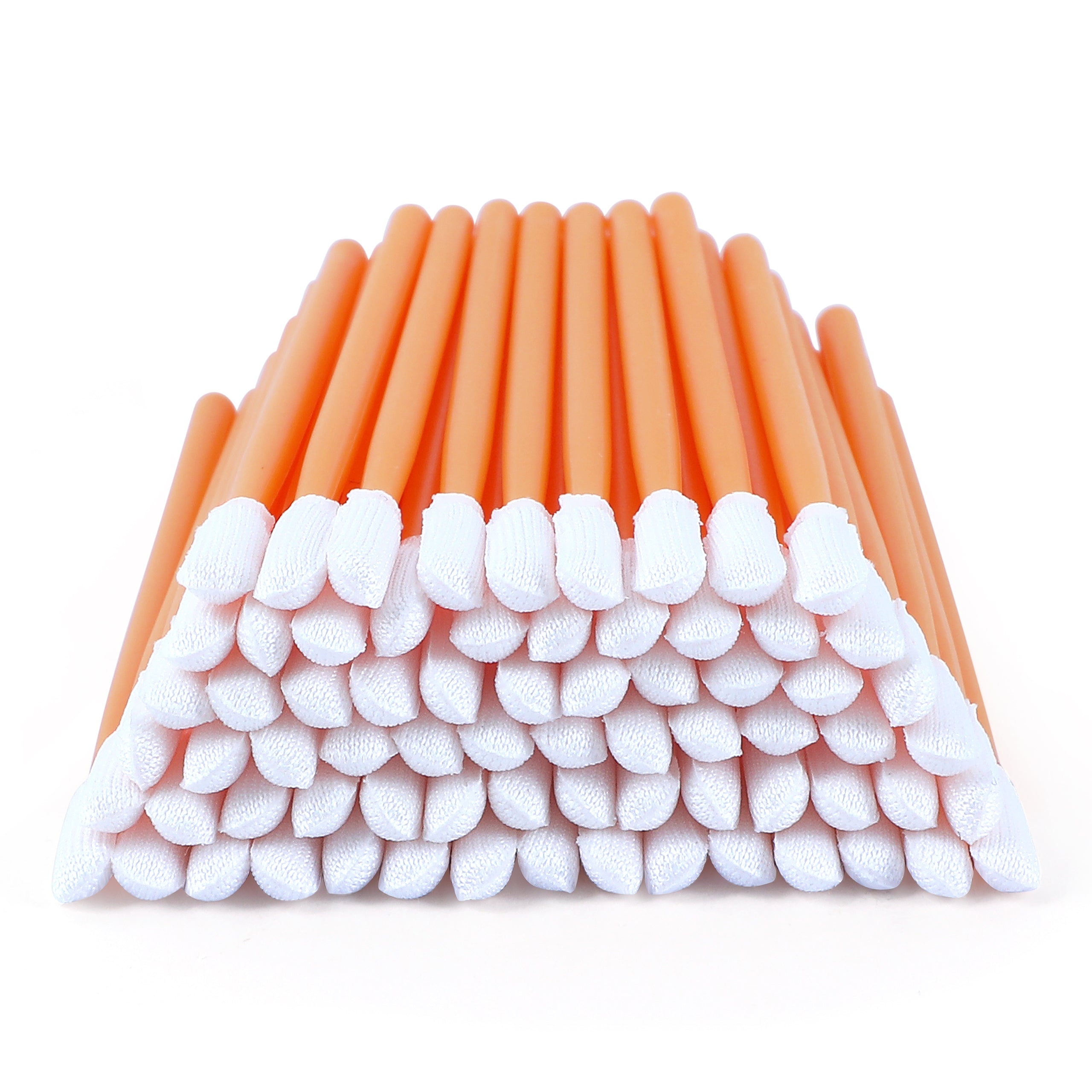 Premium microfiber cleaning swabs 2.8" (1,000 pcs, Orange, Length/ Head Width=72 mm/3.2 mm, Small Round Head) (No. A5837A)