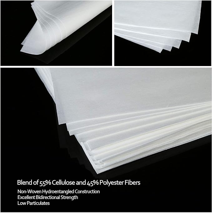 Cleanroom Wipes Nonwoven 12"x12" Cellulose/Polyester Wipers (No. NW06812. 3,000 wipes/20 bags/Case)