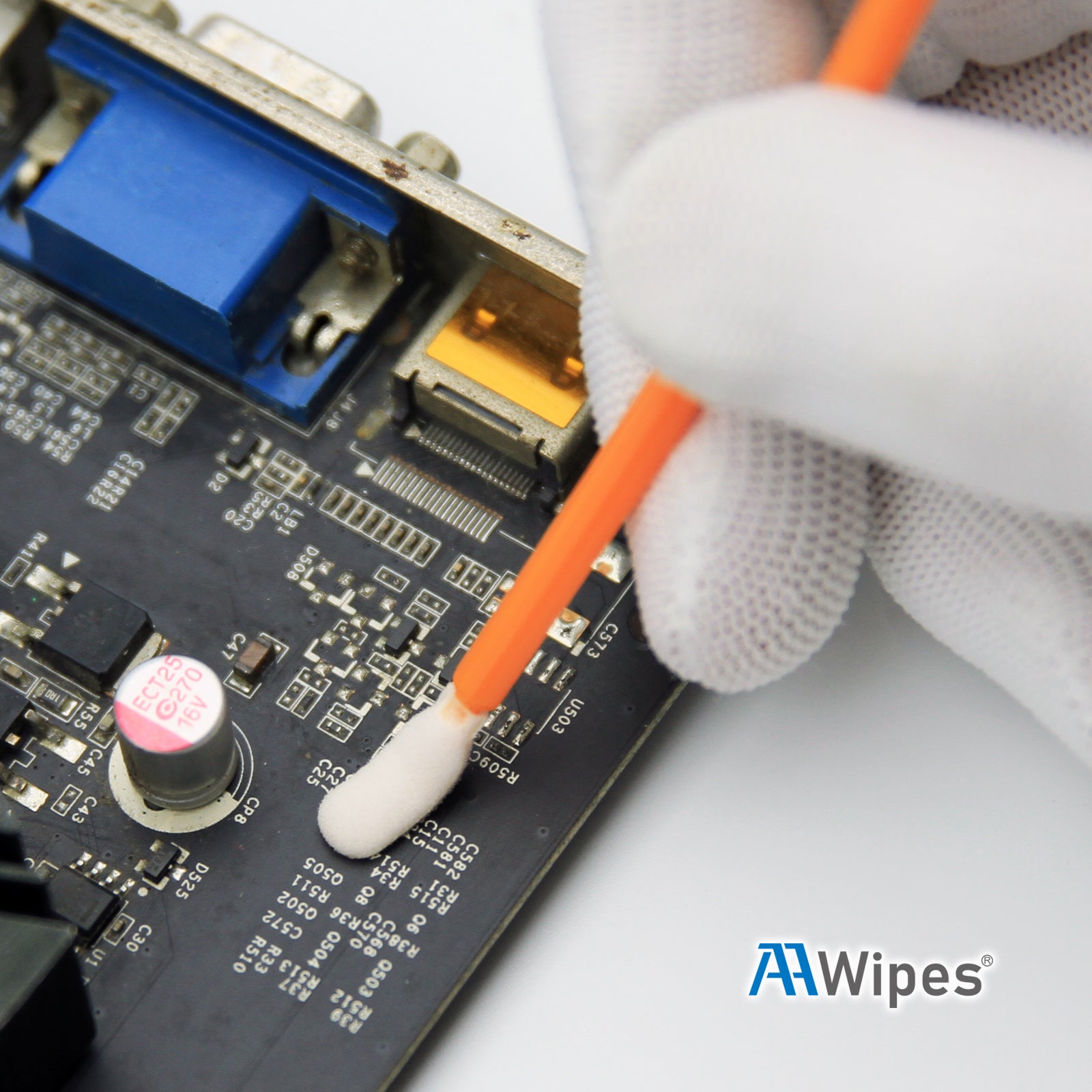 4.1" Foam Swabs Sponge lab Sticks, Length/Head Width=105 mm/5 mm (C5709C, 1,000 pcs,Orange)