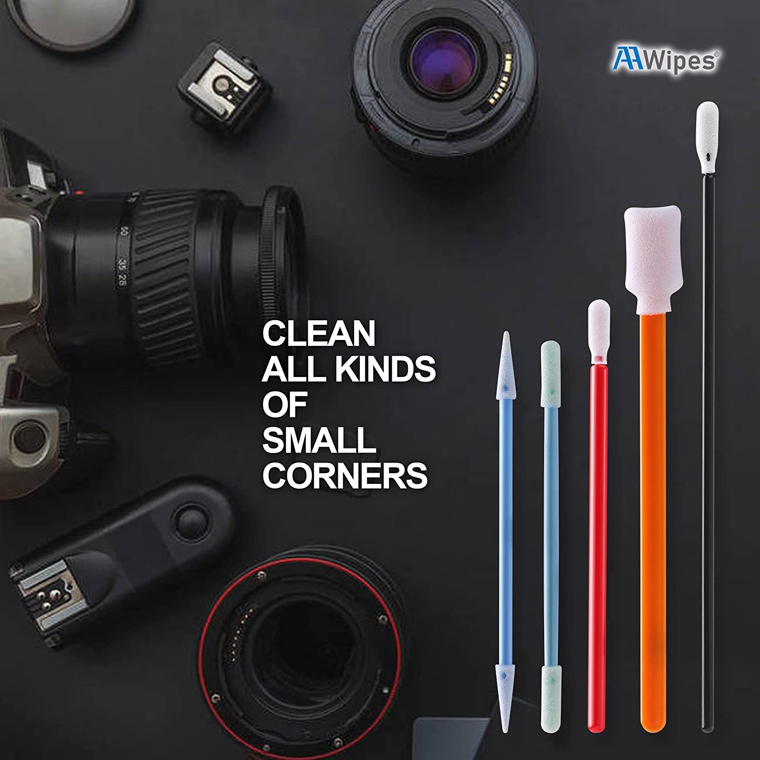 Cleanroom Swab Kit | Mixed Foam Tips, 5 Types, 1,000 pcs, Assorted Colors | Cat. # FC502