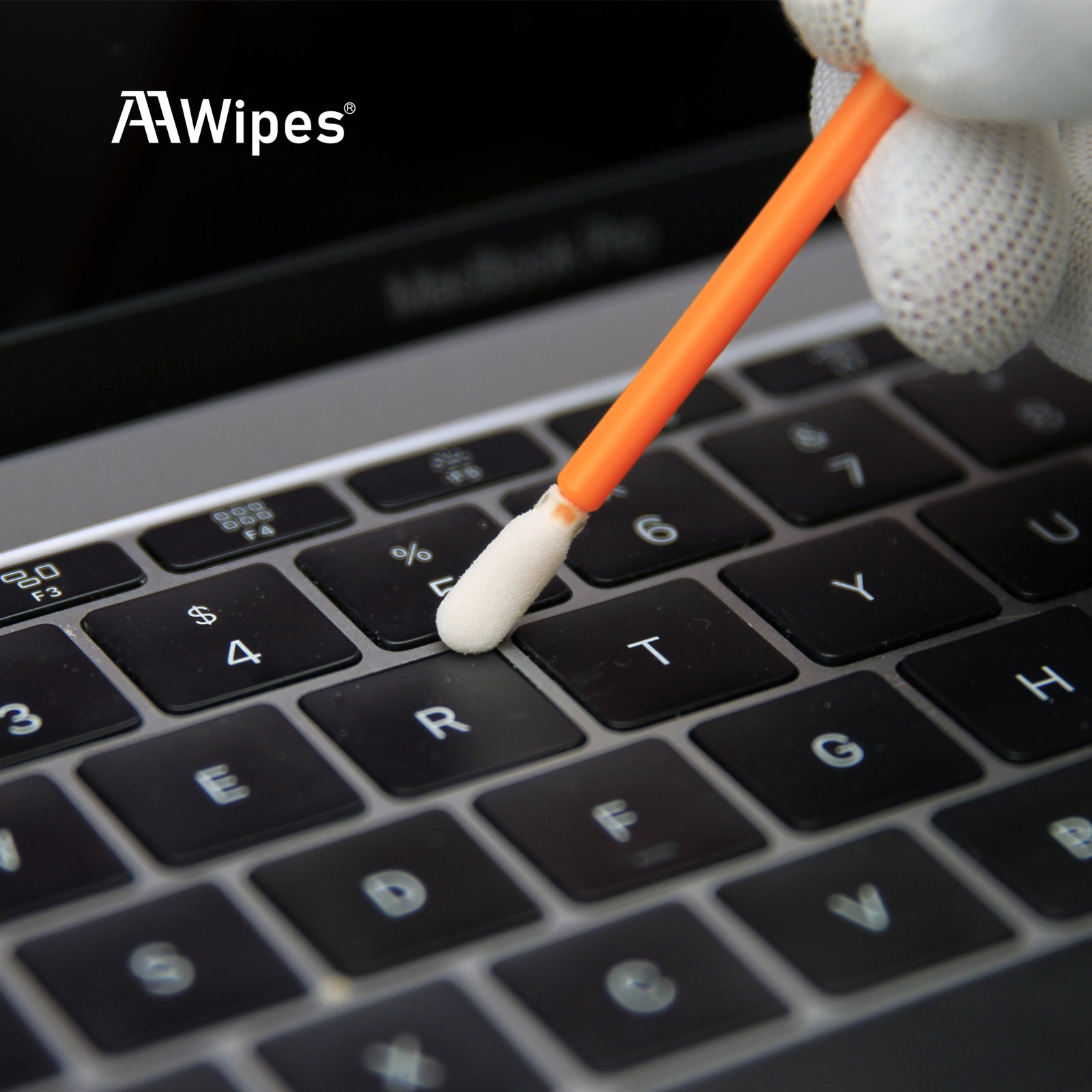 4.1" Foam Swabs Sponge lab Sticks, Length/Head Width=105 mm/5 mm (C5709C, 1,000 pcs,Orange)