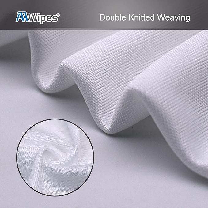 Cleanroom Wipes 6"x6" Double Knit 100% Polyester Ultra-fine Filament for Optical Lens, Lab PCB Detailing. 15,000 wipes/case, 100 bags, Cat. # CP14006-100).