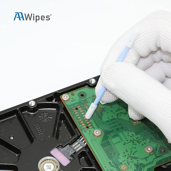 3" Double-Headed Foam Swab Cleaning Sticks, Round Head/Length 3.2 mm=76 mm ( NO. AD7220, 1,000pcs, Blue/Black))