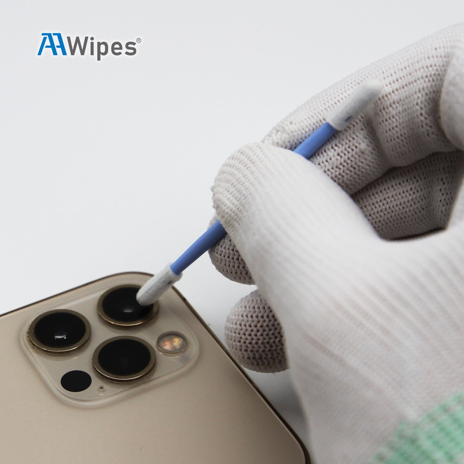 76 mm Cleanroom Swabs 3" Double-Headed Q Tip FoamSticks, 3.2 mm Round Head, (D7220, 1,000pcs, Black/Blue)