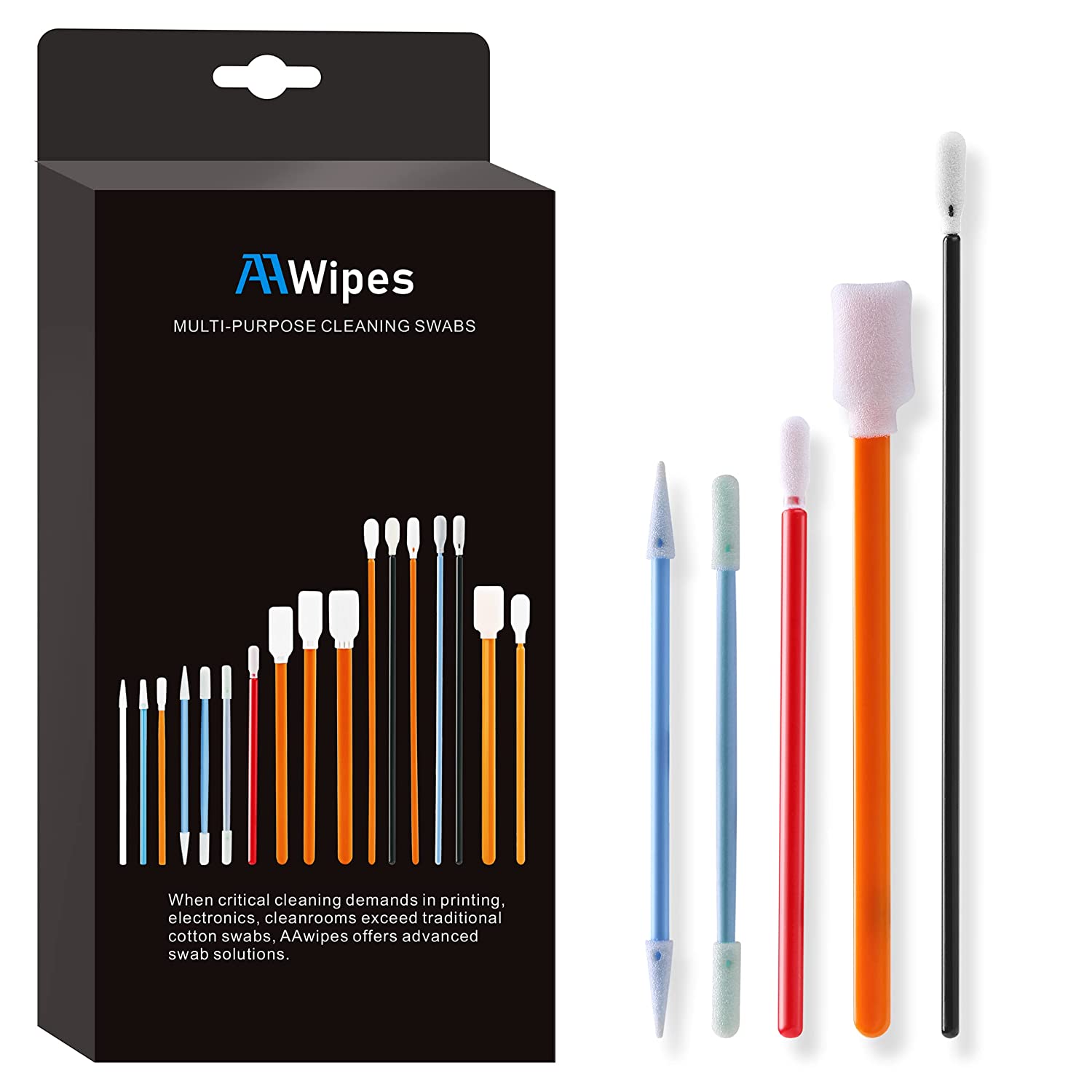 Cleanroom Swab Kit | Mixed Foam Tips, 5 Types, 1,000 pcs, Assorted Colors | Cat. # FC502