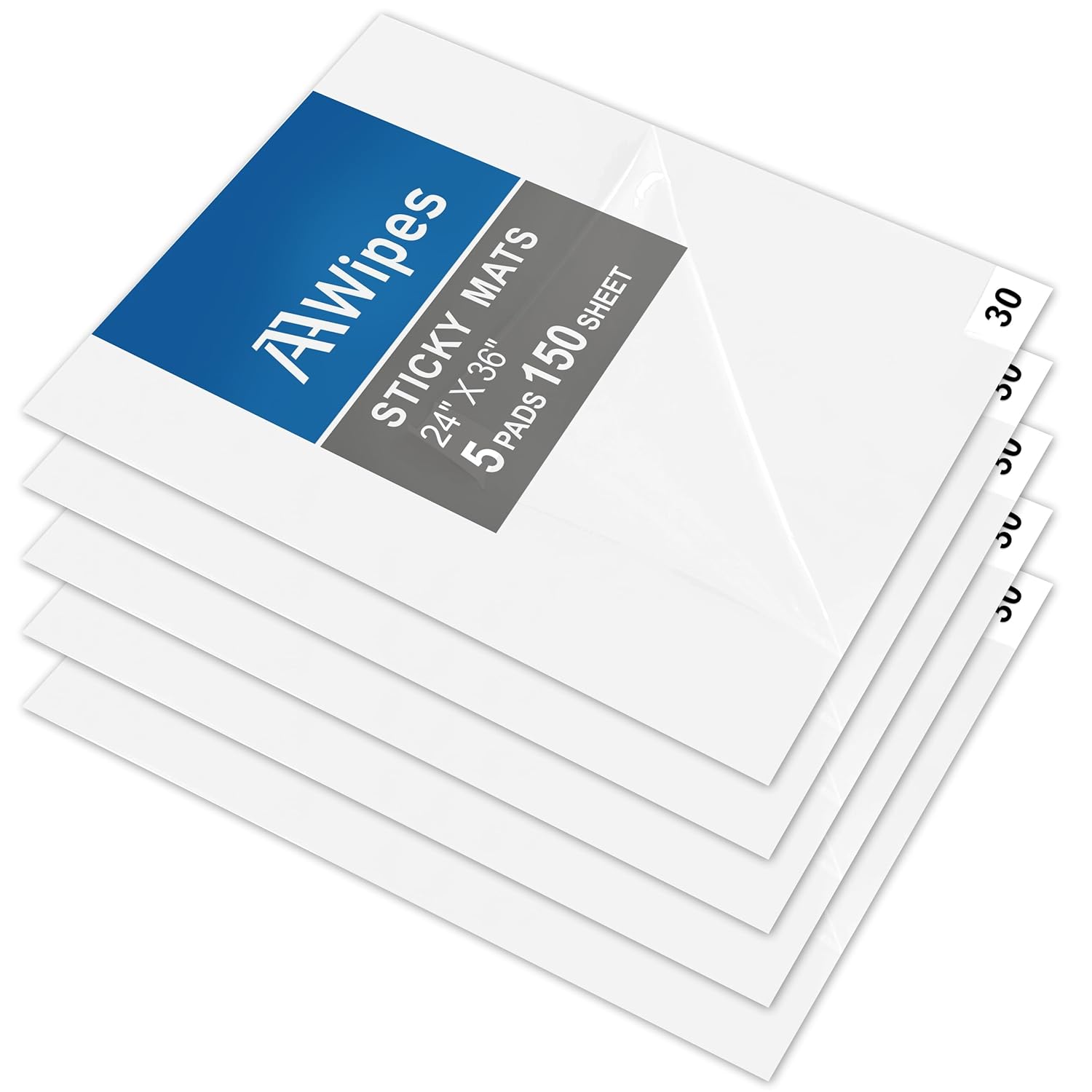 Cleanroom Sticky Floor Mats 24"X36" Blue for Microelectronics, Aerospace, Pharmaceuticals,Food Processing, Hospital, Health Care, Manufacturing, Semiconductor  (750 Sheets/25 Mats/5 Boxs/Case)