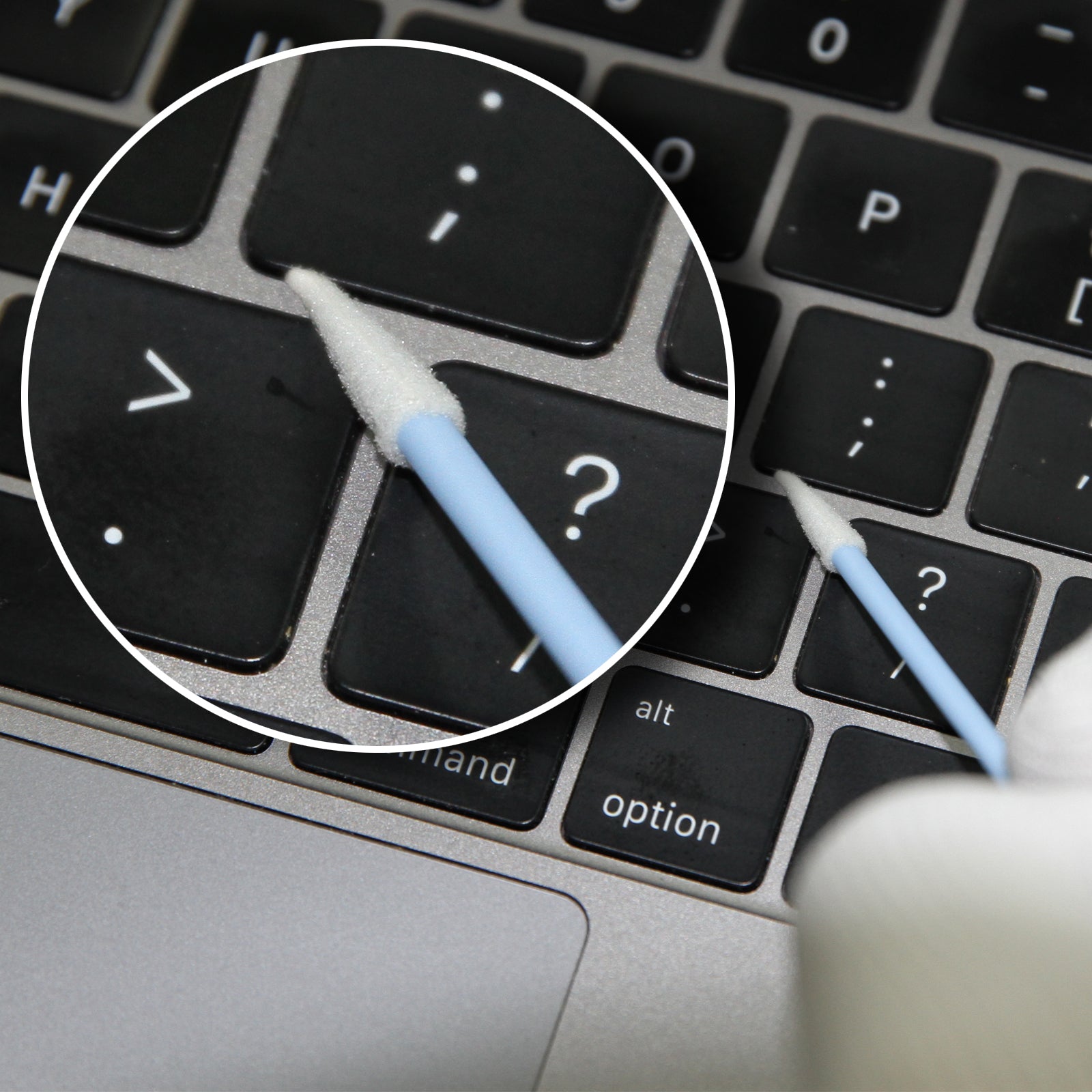 Cleanroom Swabs Double-Tipped 2.9",Foam Tips Sticks, Head/ Length=3.2 mm/73 mm (No. D7230, 1,000pcs Black and Blue)