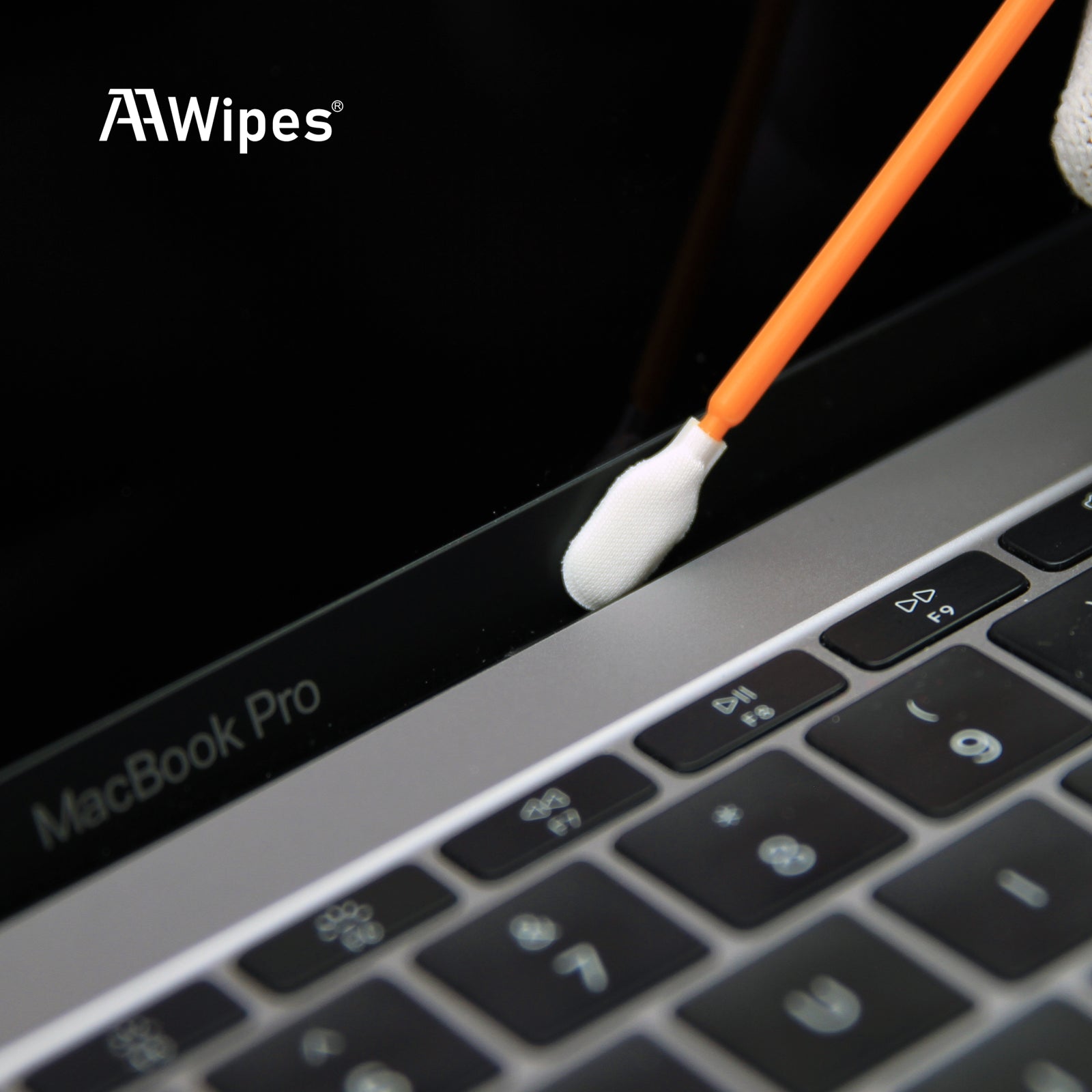 6.3" Polyester Swabs Lint Free Long Sticks, Length/Swab Head Width=160 mm/6.8 mm (A5157A, 1,000 pcs, Orange)