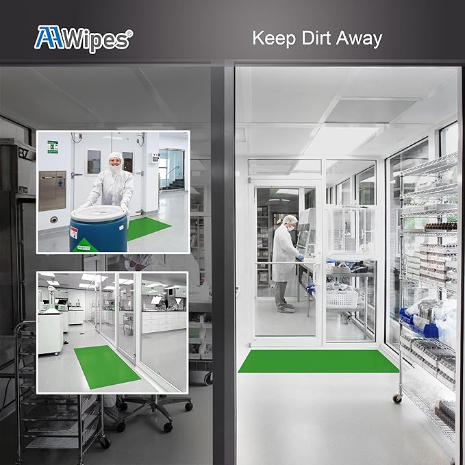 Cleanroom Sticky Floor Mats 18"X24" White for Microelectronics, Aerospace, Pharmaceuticals,Food Processing, Hospital, Lab, Health Care, Manufacturing, Semiconductor (750 Sheets/25 Mats/5 Boxs/Case)