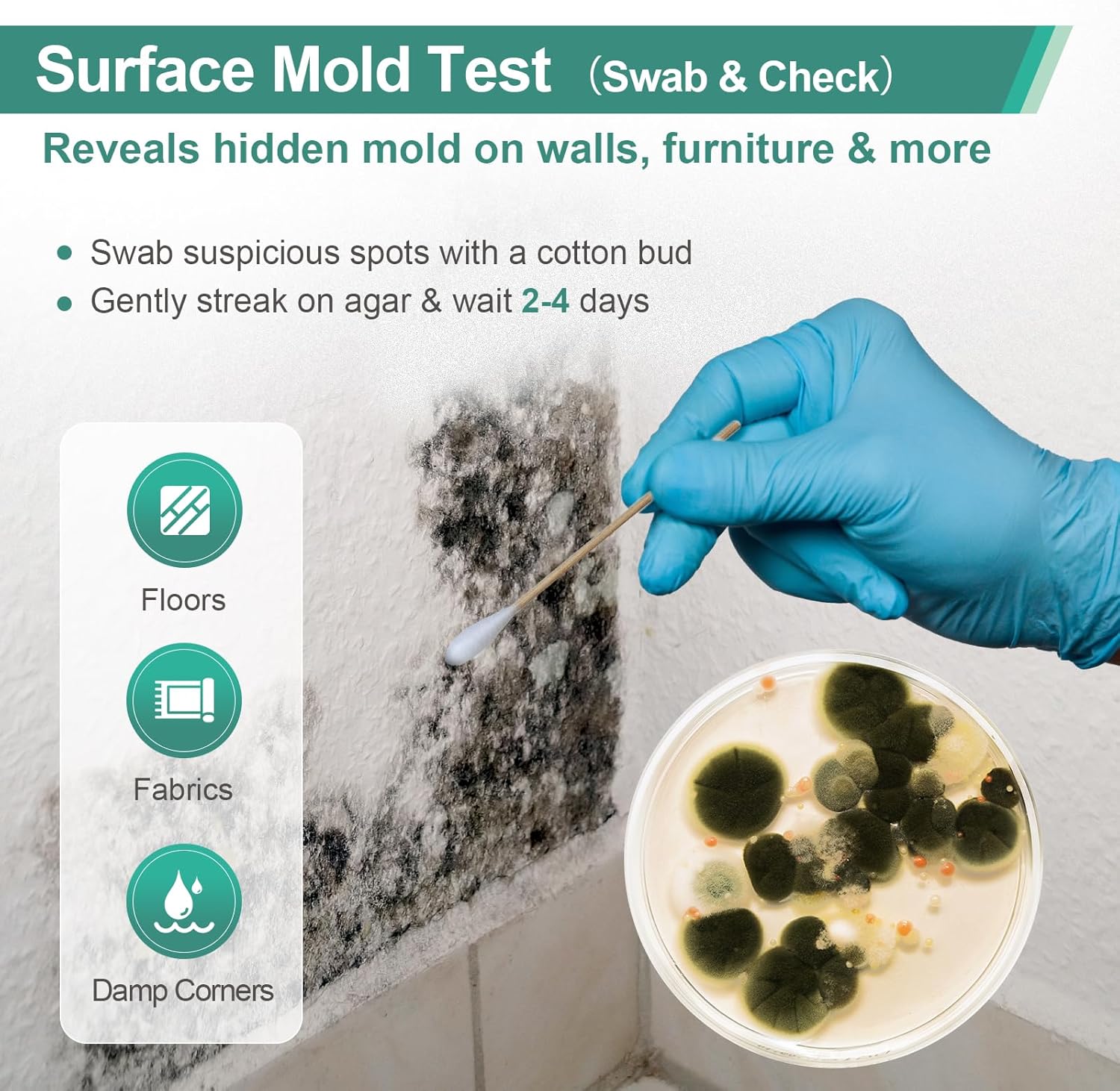 Mold Test Kit for Home Indoor Air Quality Testing Kits Mold Detector(Starting from 10boxes, 120 pieces, MT-120)