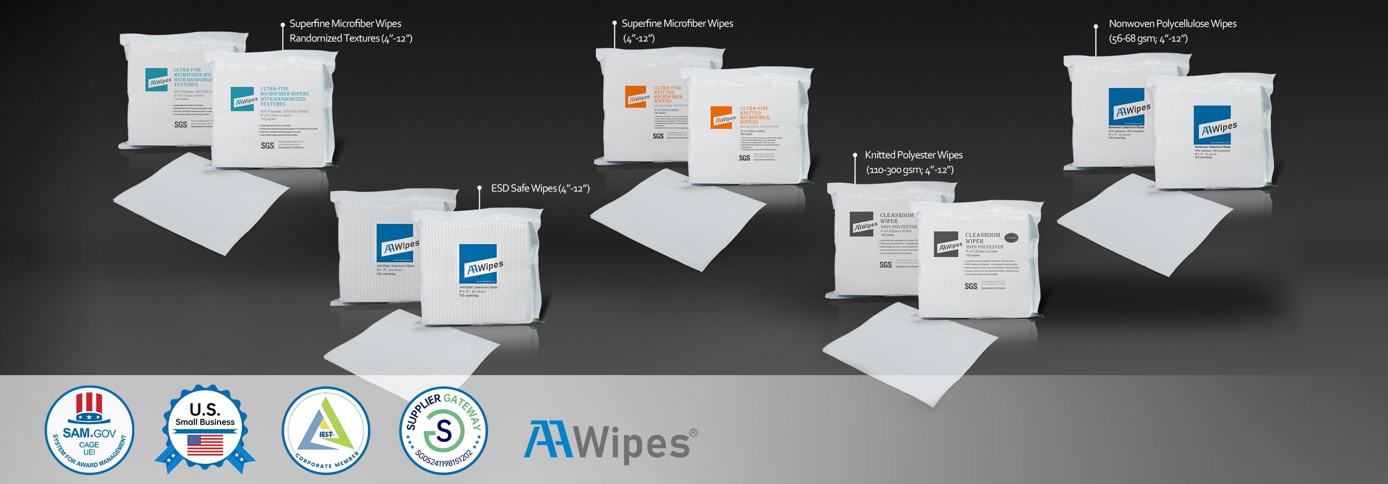 AAwipes Cleanroom Wipes: Direct bulk sourcing & custom sizes. Tax-exempt orders & Net 30 terms available ONLY at AAwipes.com (Better wholesale rates than Amazon B2B)