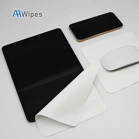 AAwipes polishing cloths have been specifically created for cleaning Apple products such as iPhones, iPads, MacBooks, Apple Watches, and displays with nano-texture glass, as well as other valuable items such as Oculus Quest 2 lenses, LCDs, and LEDs. They are safe to use on all your valuable items, including nano-texture silica surfaces.