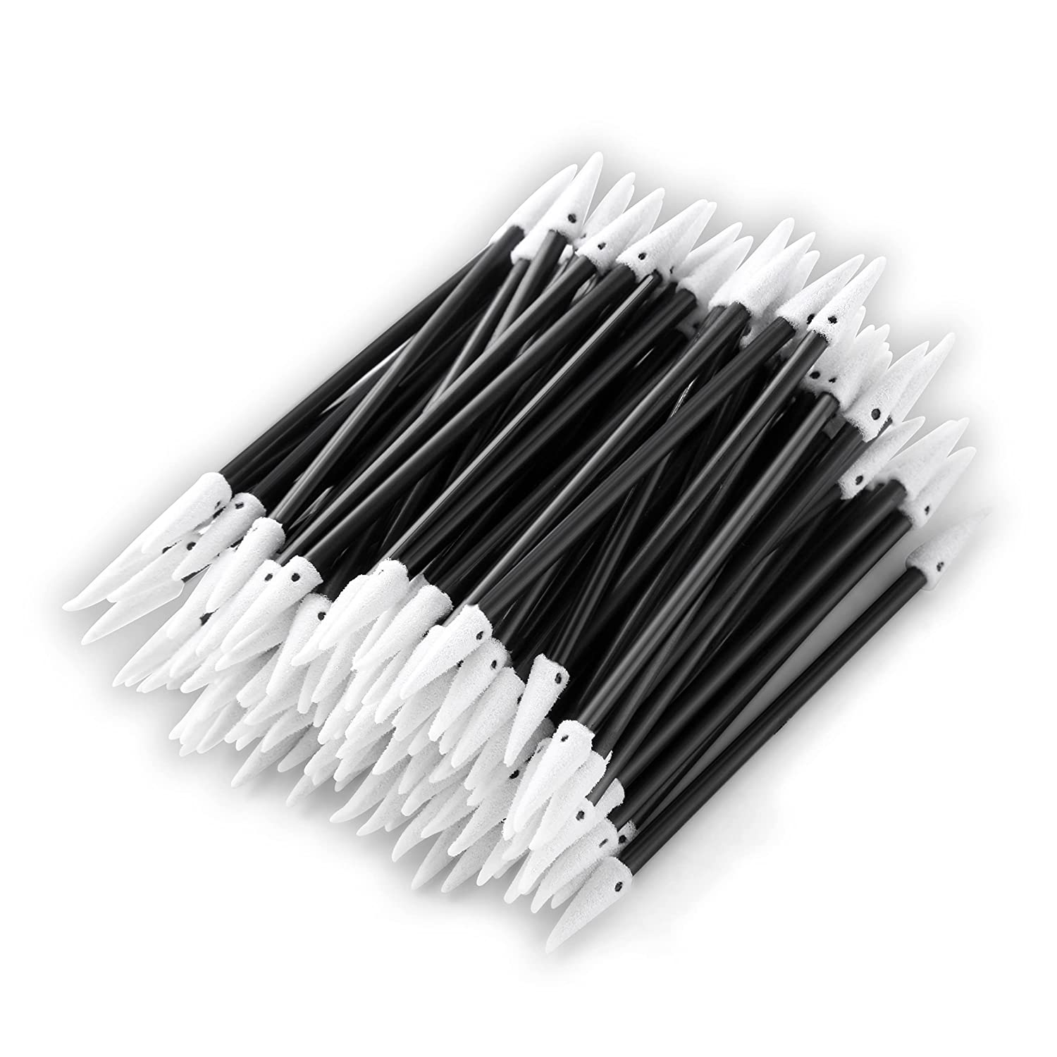 Double-Tipped Cleaning Swabs 2.9" (1,000pcs Black 3.2 mm Head, 73 mm Length), Foam Tips Swabs (No. D7230)