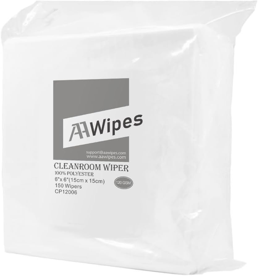 Extra-large 12″ polyester wipe, dust-free and soft, ideal for precision cleaning in semiconductor and laboratory environments