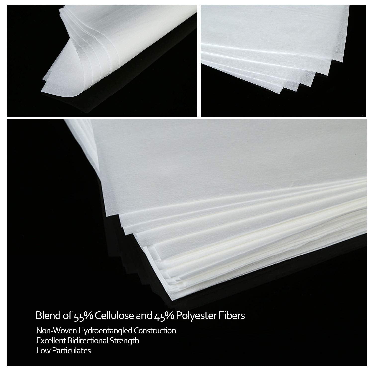 Cleanroom Nonwoven Wipes | Cellulose/Polyester Blend Wipers | 6"X6" | 56 GSM |(No. NW05606, 9,000 Wipes/ 30 Bags/Case)