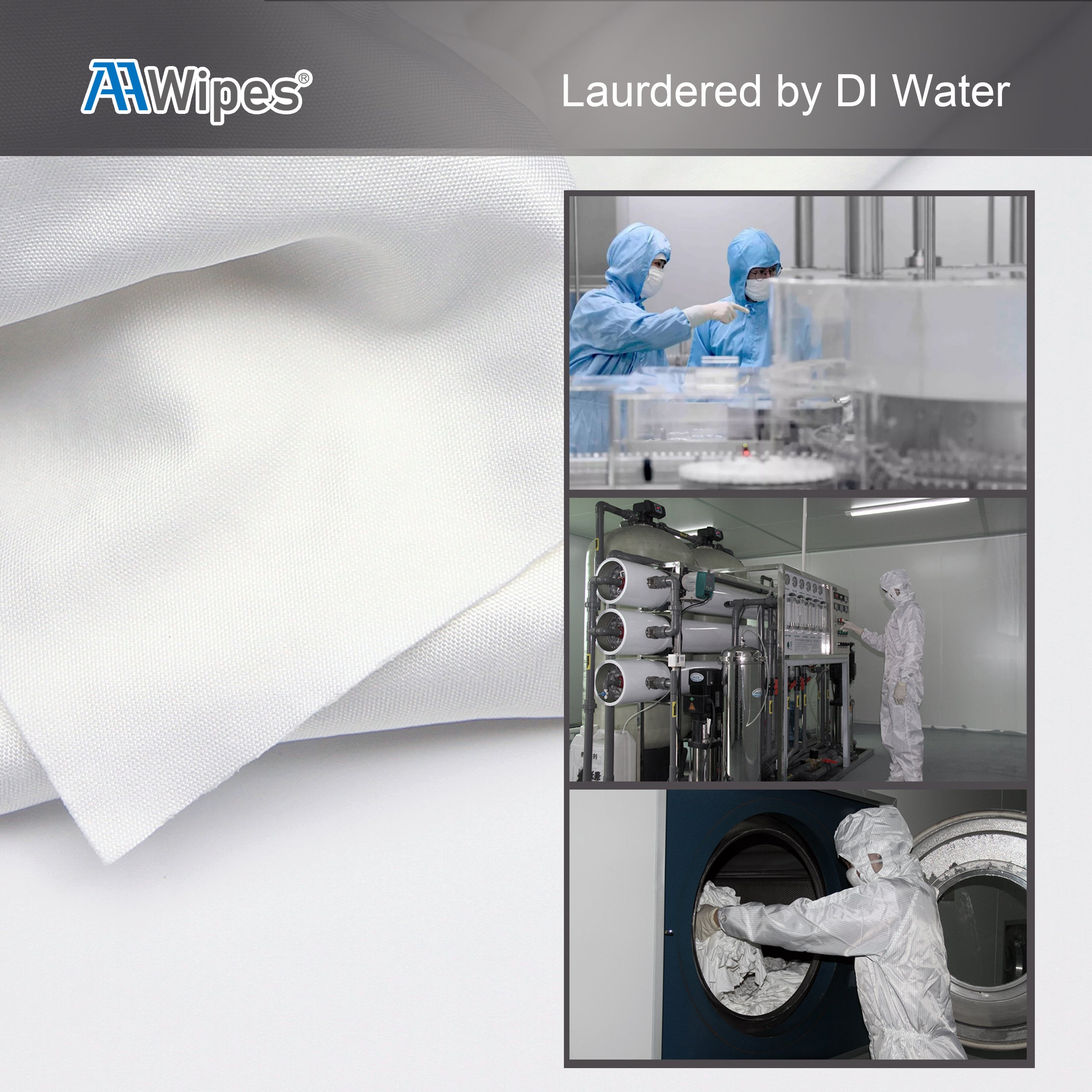 Cleanroom Wipes 12"x12" Double Knit Wipers Laser Sealed, 120 GSM, Laser Sealed, Cat. # CP12012