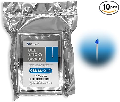 Sensor Glue Sticks ESD | 1.8 mm Water Drop Shape Head, 100 Swabs, Blue, Medium Viscosity, Stainless Steel | Anti Static Dust Rods for Sensors, LCD, Semiconductors, PCB, Watches (GSB-SS-D-100)