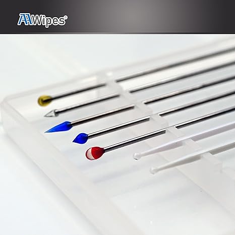 ESD Lens Wiping Sticks |2.3 mm Round Head, 100 Swabs Transparent, Medium Viscosity| Sticky Pen Silicone Dust Rods for Camera Sensors, LCD, Semiconductors, PCB, SMT & Watches etc. (GST-SS-100)