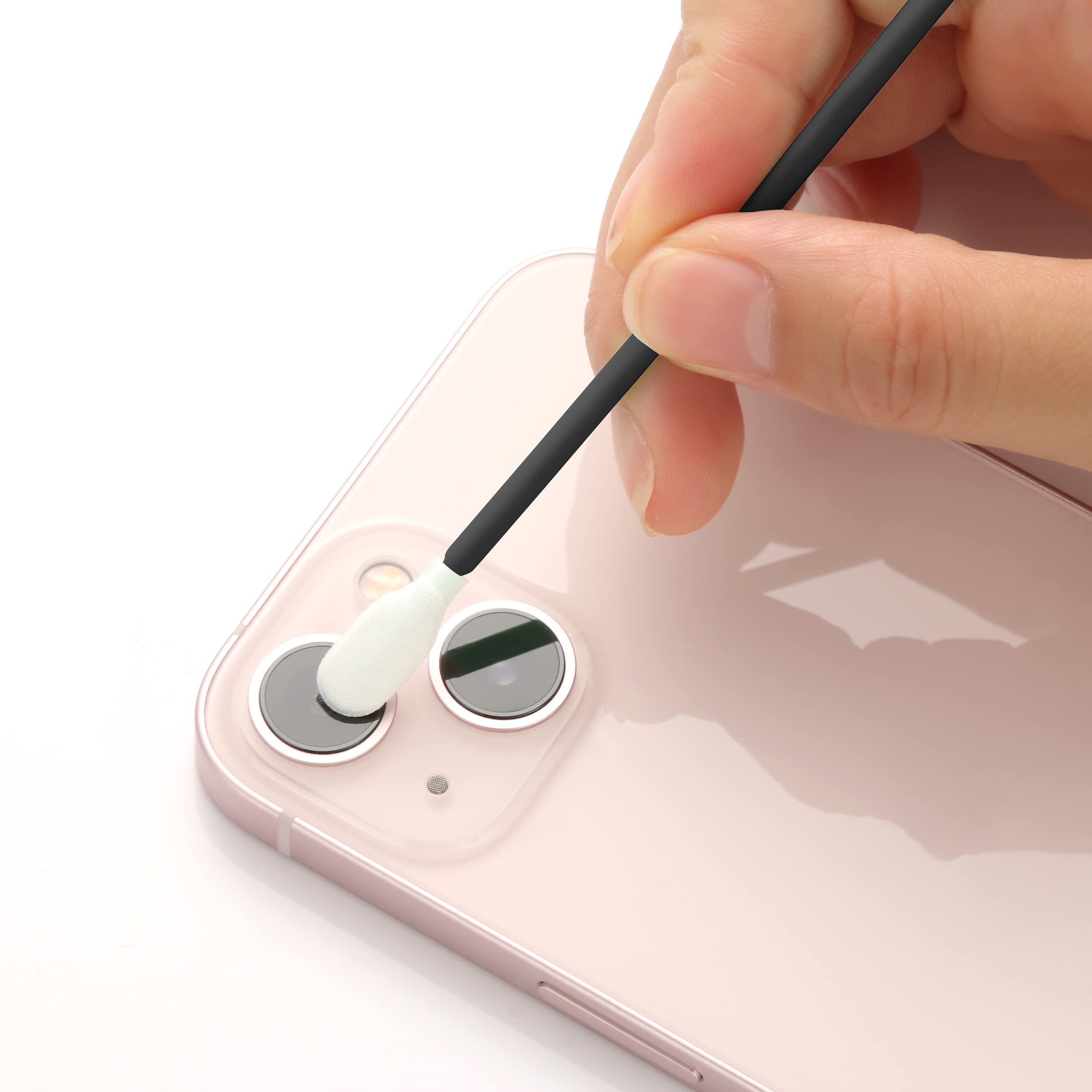 Cleanroom Swabs 6.3“ Lint Free Microfiber Stick with Long Handle, 6.8mm Head ((No. A857A, 1,000 pcs, Black/Blue)