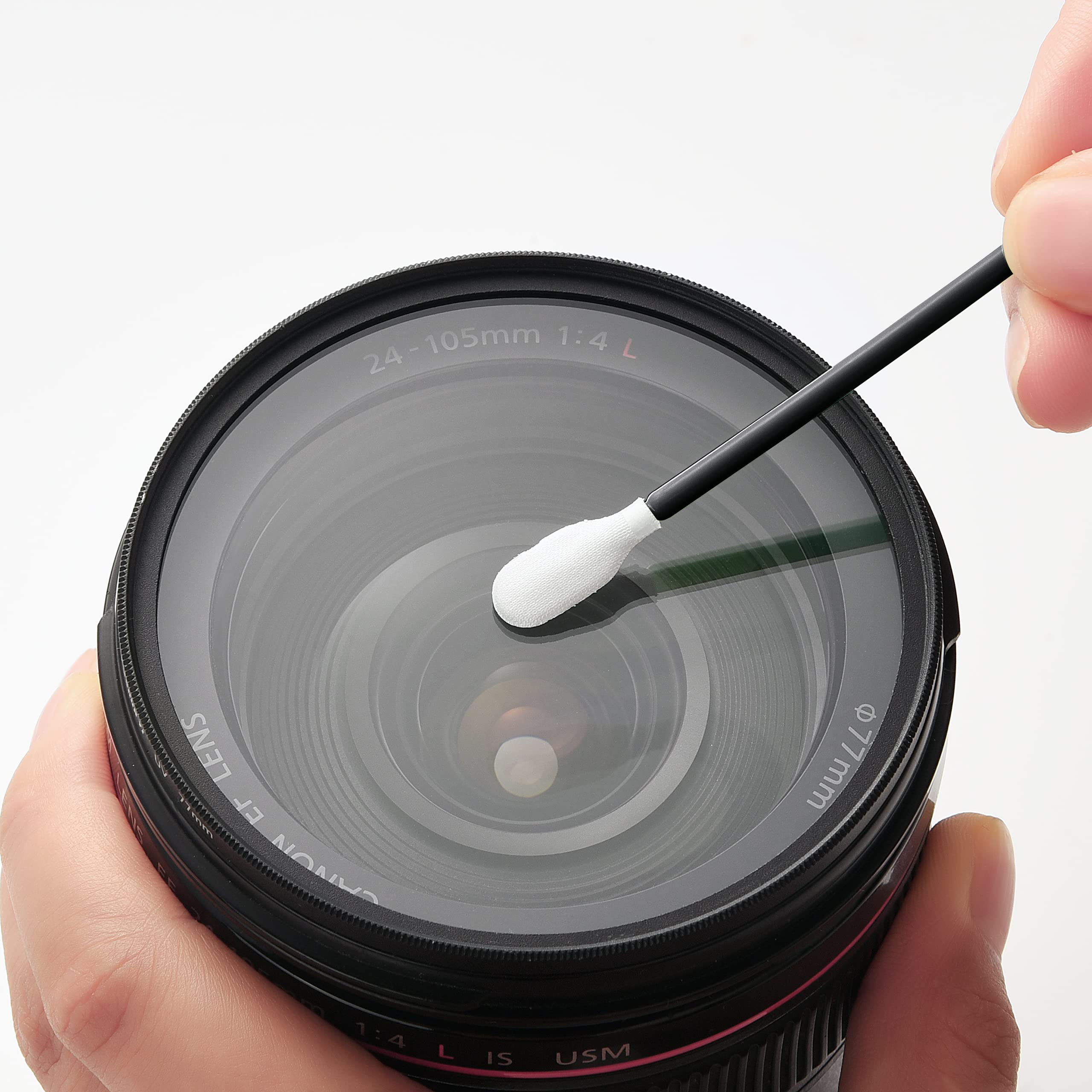 Cleanroom Swabs 6.3“ Lint Free Microfiber Stick with Long Handle, 6.8mm Head ((No. A857A, 1,000 pcs, Black/Blue)