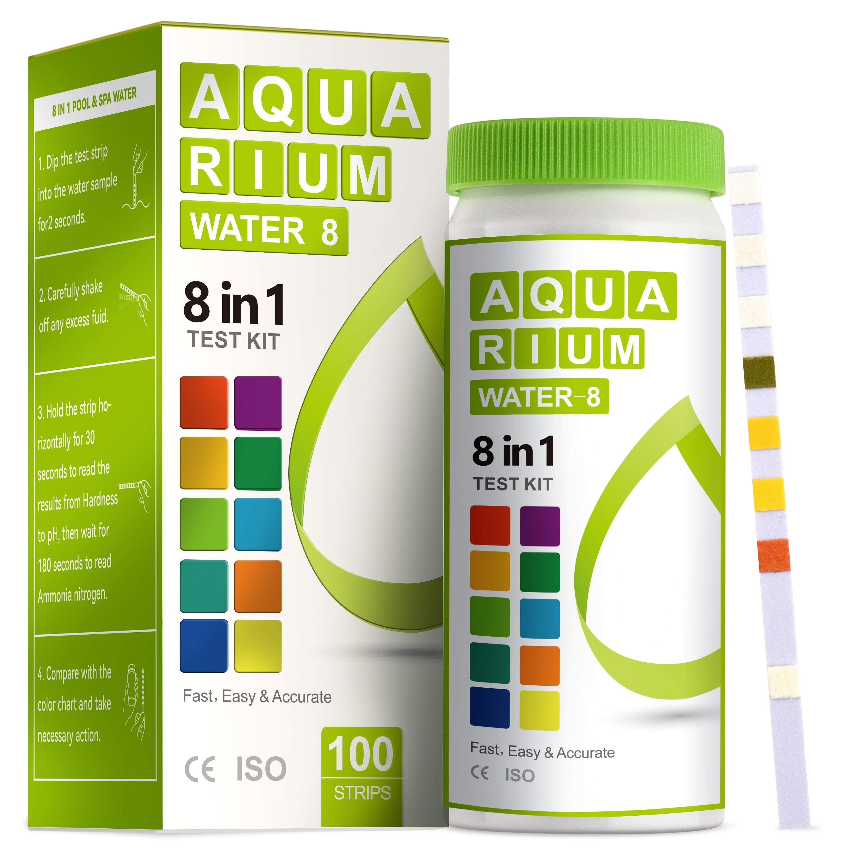 Fish Tank 7-in-1 Aquarium Water Test Strips - 100 Pack - Freshwater & Saltwater PH, Ammonia, Nitrite, Nitrate, Hardness, Chlorine & Alkalinity From Other Aquariums Supplies - Price 9.25 Fish Tank Water Test Kit