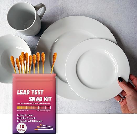 Home Lead Testing Kits AAwipes Lead Test Swab Kit (Sarting from 50 Packs of 500 Pcs per Box Lead Testing Swabs in Sealable Bag) 20-Second Results by Using Water Only. Lead Test Strips for Paints, Dishes, Toys, Metal, Ceramics, Wood (LSB100)