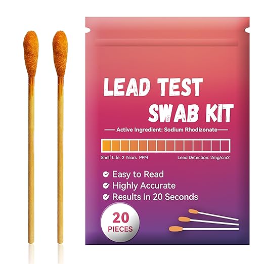 Household items lead testing swabs Kit (Sarting from 200 Pcs Lead Check Swabs) Results in 20-Seconds by Using Water Only, No White Vinegar Required. Lead Test Strips for Home, Paints, Dishes, Toys, Metal, Ceramics, Wood (LSB200)