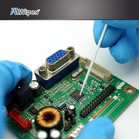 ESD Sticky Swab Gel | 2.5 mm/0.1 inch Round Head, 100 Swabs, High Viscosity | Anti Static Sticky Silicone Gel Stick for Camera Sensors, LCD, Semiconductors, PCB, SMT & Watches etc. (GSP-100)