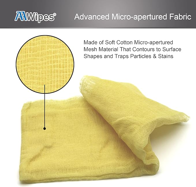 Tack Cloths (100 Pieces100% Cotton Rags, Light Yellow, 18" X 36") Professional Grade Remove Dust, Clean Surfaces for Woodworking, Painting, Automotive, Metal, Sanding, Buffing (T0943-10)