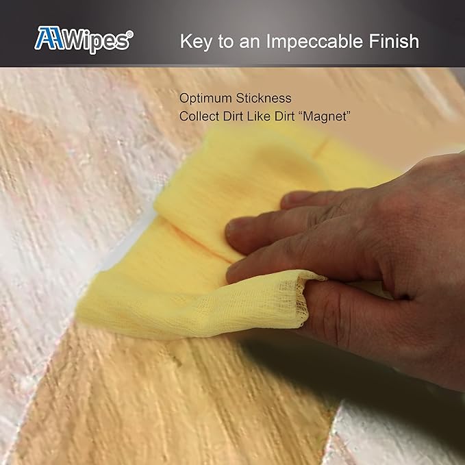 Tack Cloths (100 Pieces100% Cotton Rags, Light Yellow, 18" X 36") Professional Grade Remove Dust, Clean Surfaces for Woodworking, Painting, Automotive, Metal, Sanding, Buffing (T0943-10)