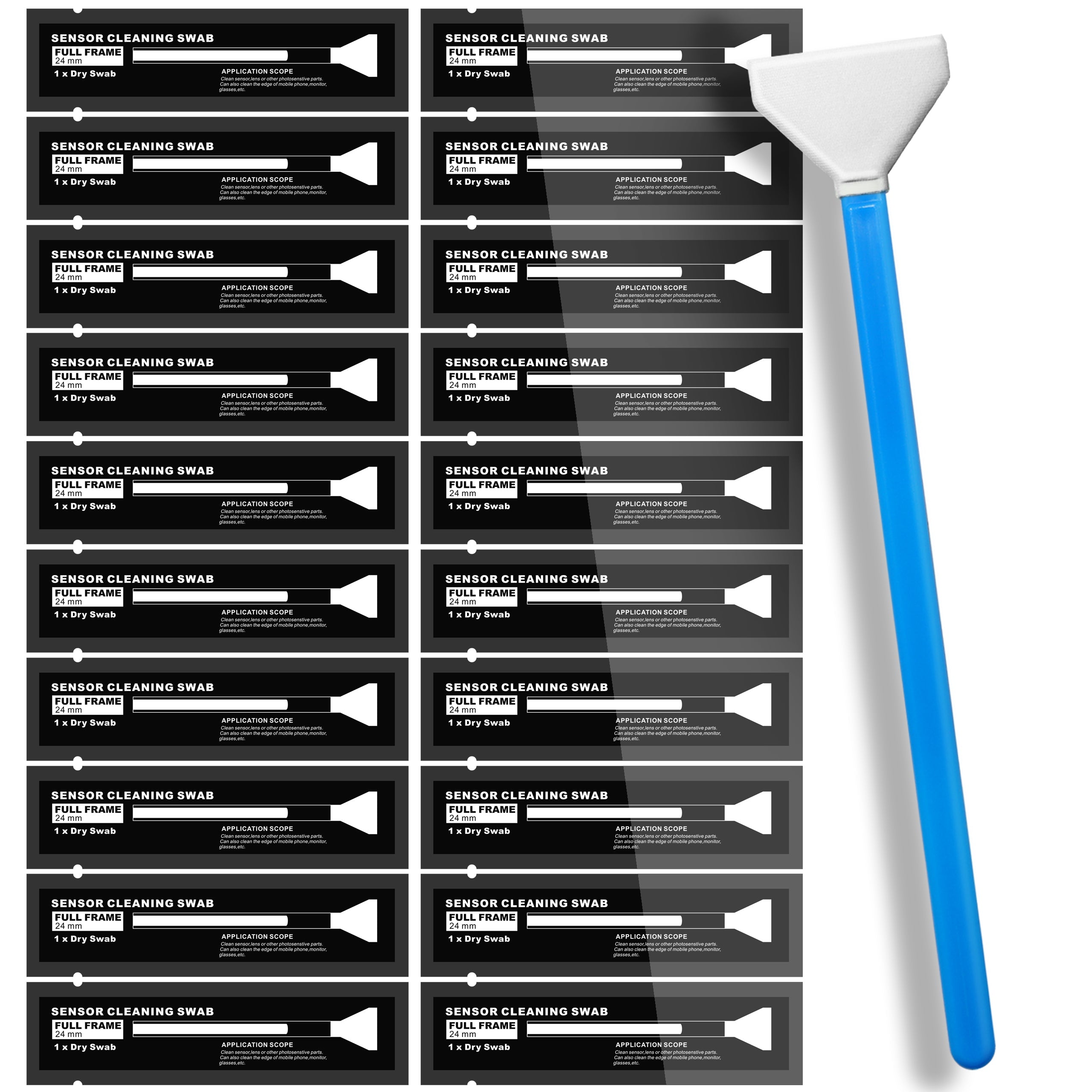 APS-C sensor cleaning kit with 200 pieces of 24 mm swabs for DSLR and SLR cameras