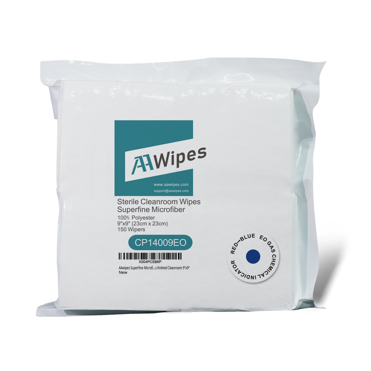 9x9 inch EO sterile polyester cleanroom wipes for electronics, labs, and optics cleaning