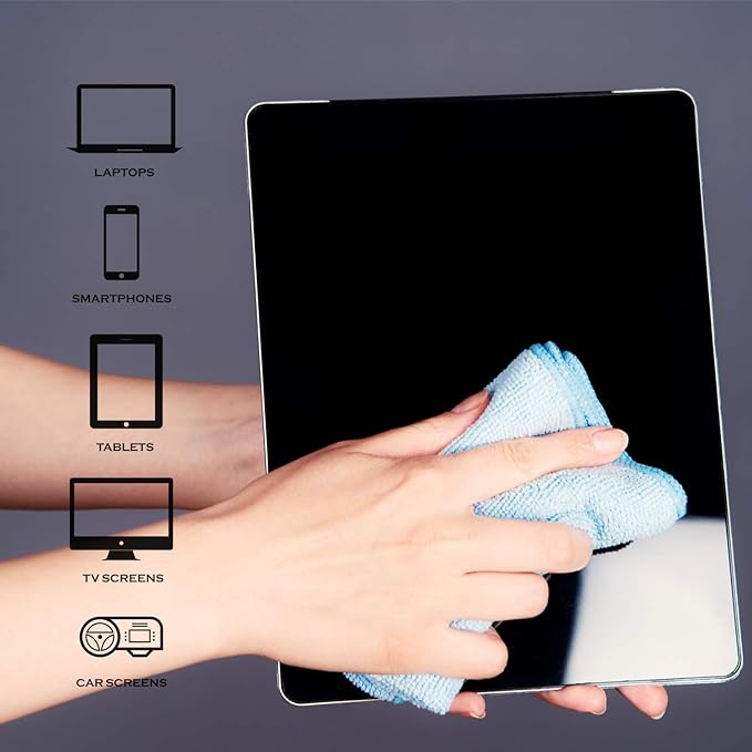 Cleaning Cloth Microfiber for Kitchen,Tablets, Laptops, PD, Phones, Silverware, Watches, Glasses, Countertop, or Any Other Delicate Surfaces (6"x 7", 100 Pack)