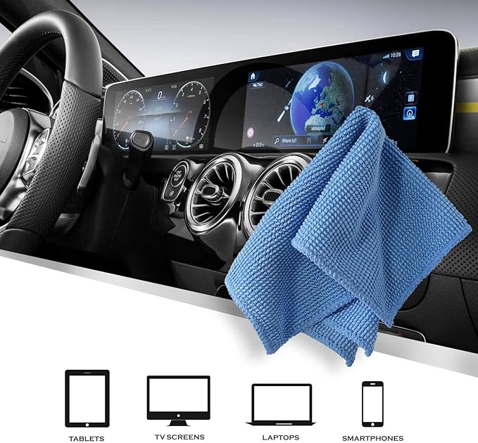 Cleaning Cloth Microfiber for Kitchen,Tablets, Laptops, PD, Phones, Silverware, Watches, Glasses, Countertop, or Any Other Delicate Surfaces (6"x 7", 100 Pack)