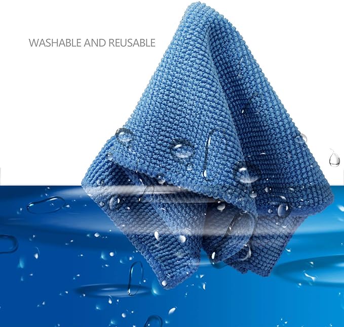 Cleaning Cloth Microfiber for Kitchen,Tablets, Laptops, PD, Phones, Silverware, Watches, Glasses, Countertop, or Any Other Delicate Surfaces (6"x 7", 100 Pack)