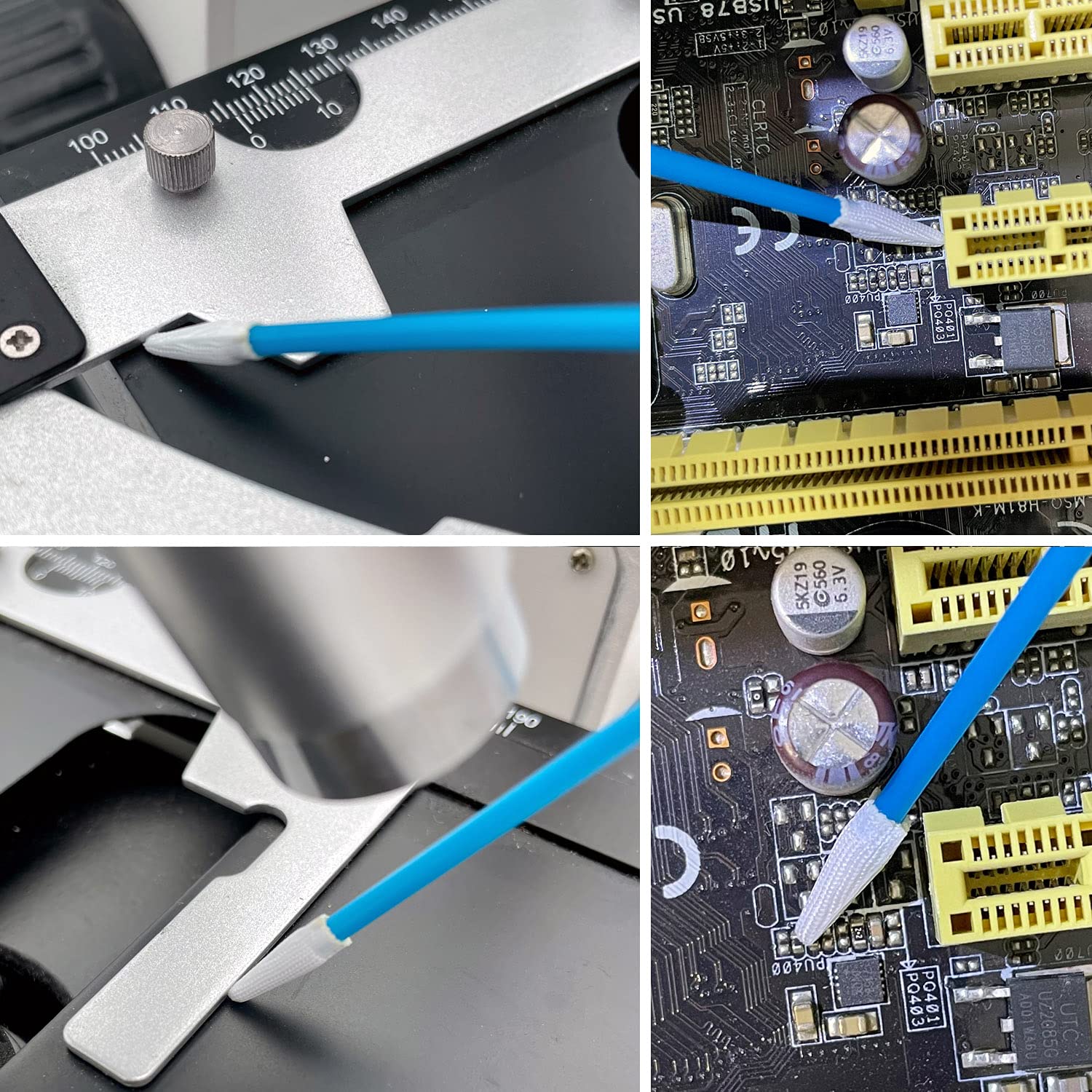 Cleanroom Polyester Swabs 3.2mm Head, 73mm Total Length (2.87") - Q-Tip Cleaning Sticks for Precision Cleaning( No. A756A, 1,000 pcs, Blue)