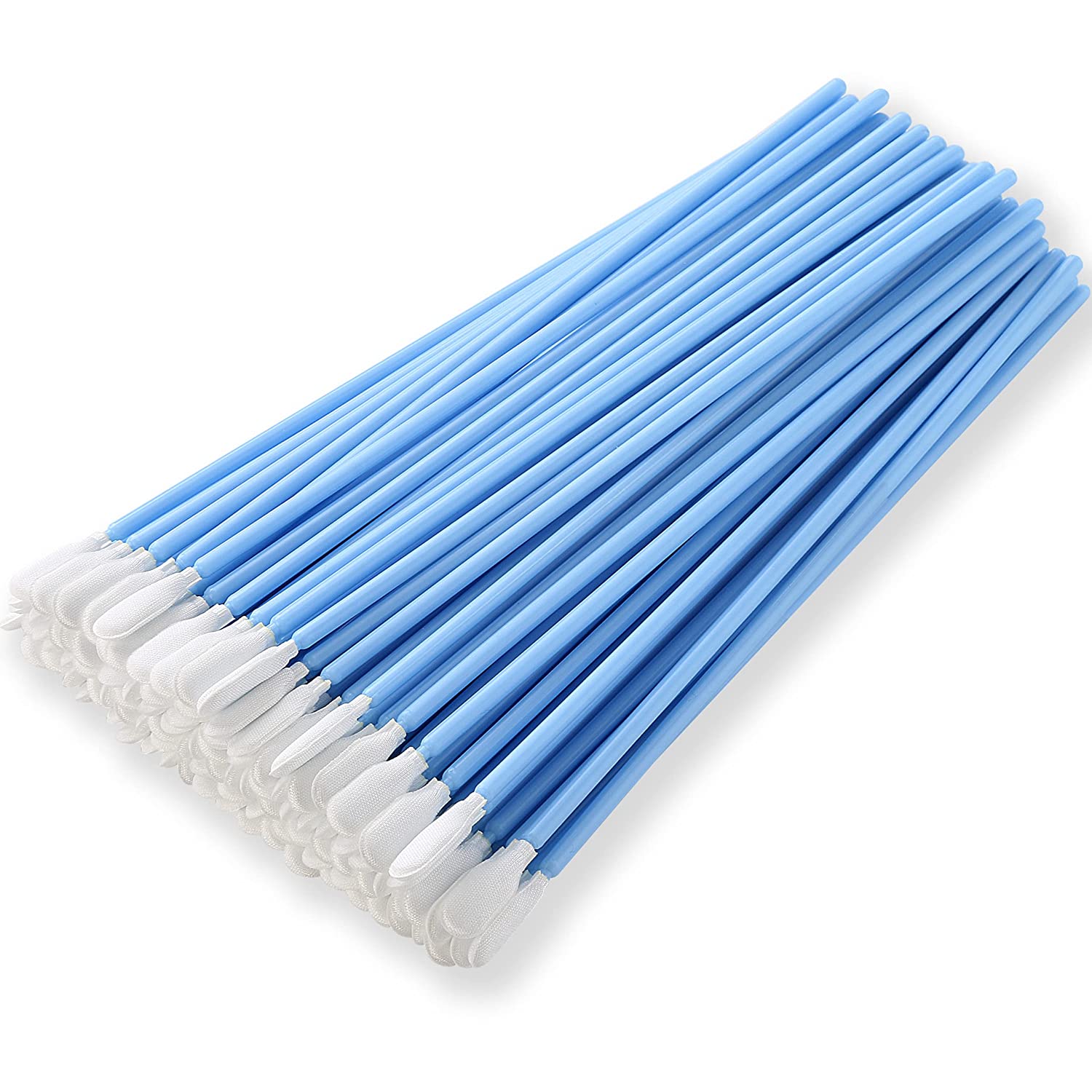 Cleanroom Swabs 6.3“ Lint Free Microfiber Stick with Long Handle, 6.8mm Head ((No. A857A, 1,000 pcs, Black/Blue)