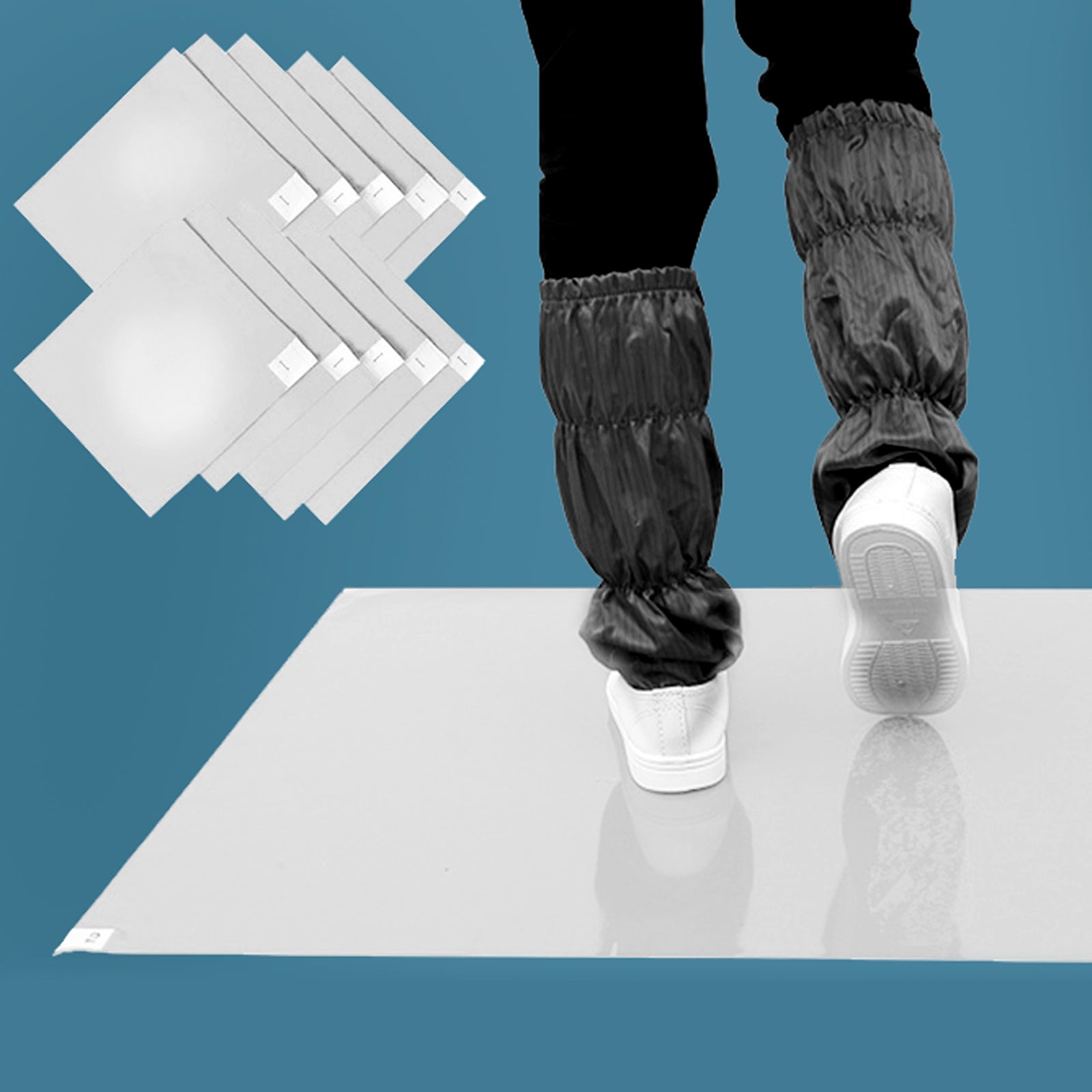 Cleanroom Sticky Floor Mats 18"X36" White for Microelectronics, Aerospace, Hospital, Lab, Biotechnology, Automotive, Construction, Health Care, Manufacturing, Semiconductor (6,000 Sheets/200 Mats/20 Boxs/Case) (No. IPSM-1836-300-W)