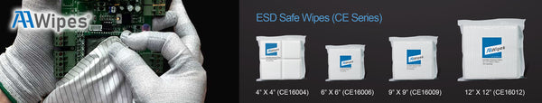 Lint-free cleanroom wiper ESD cloth Anti-Static ESD Wipes 12x12 (Starting  from 1,000 Wipes/10 Bags/1 Box) for lab electronic cleaning (No. CE16012)
