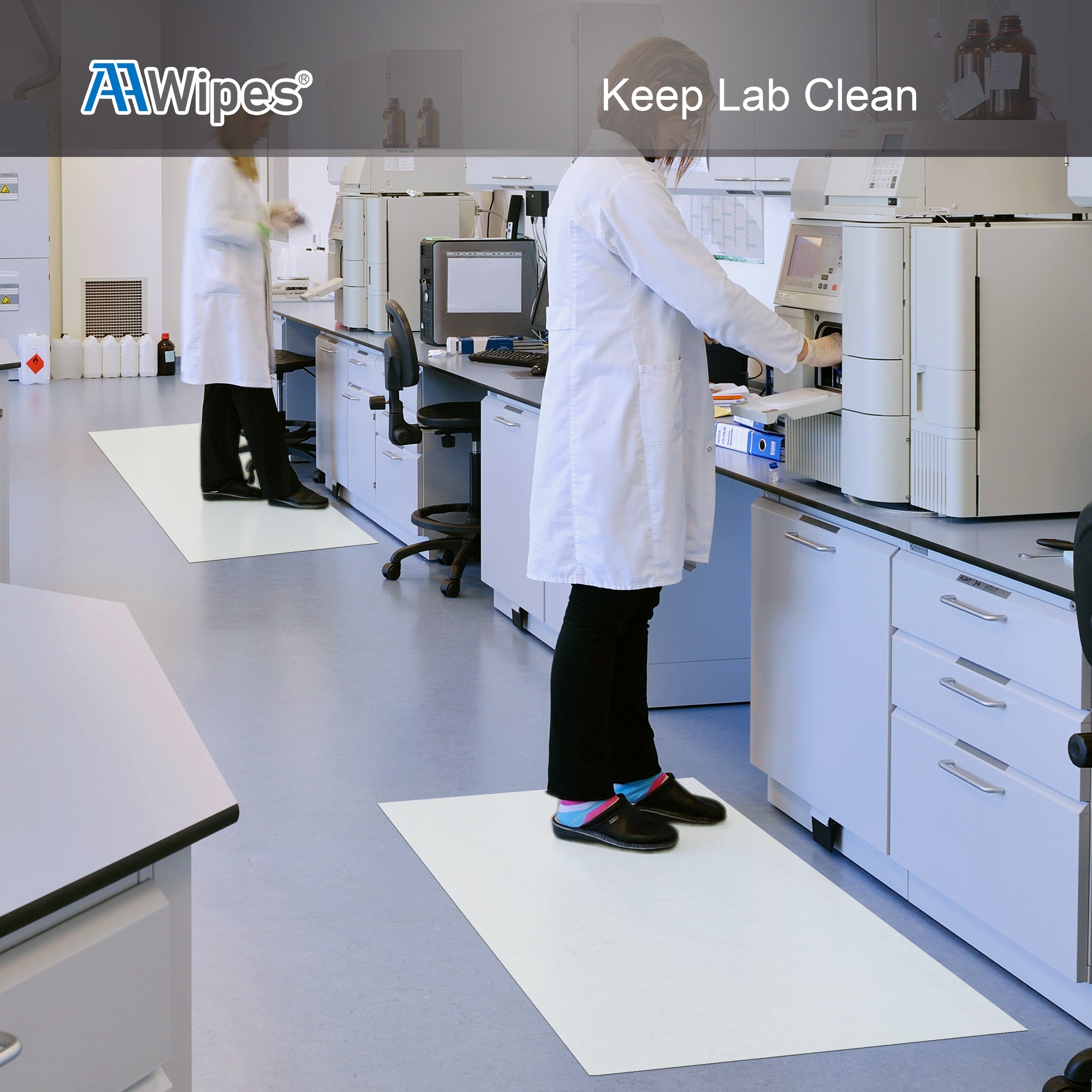 Cleanroom Sticky Floor Mats 18"X36" White for Microelectronics, Aerospace, Hospital, Lab, Biotechnology, Automotive, Construction, Health Care, Manufacturing, Semiconductor (6,000 Sheets/200 Mats/20 Boxs/Case) (No. IPSM-1836-300-W)
