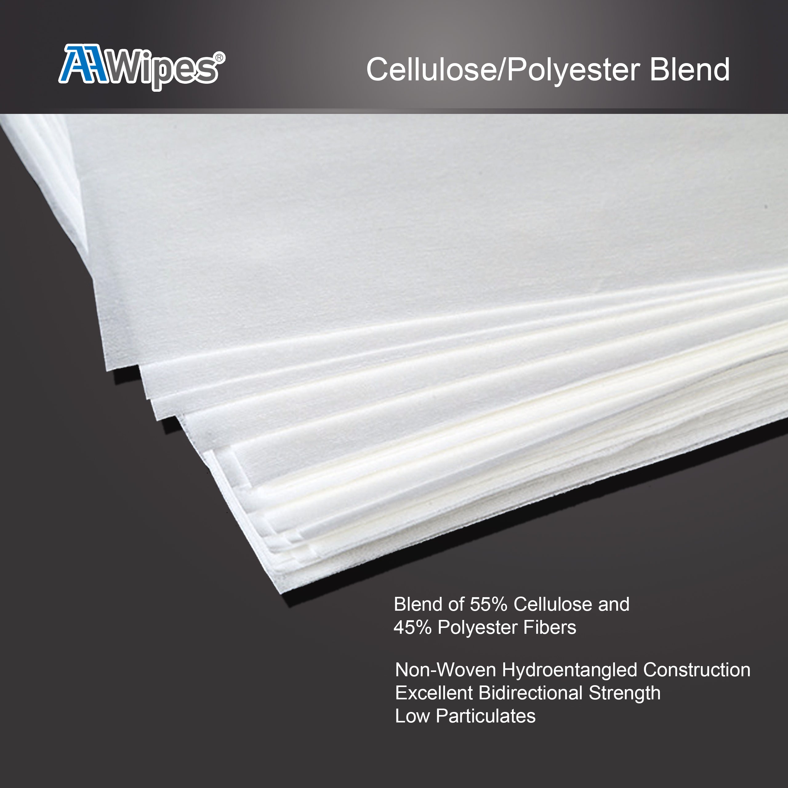 Cleanroom Wipes 12"x12" Cellulose/Polyester Nonwoven Wipers for for Lab, Electronics, Pharmaceutical, Printing and Semiconductor Industries. 3,000 wipes/box in 20 bags (No. NW06812).