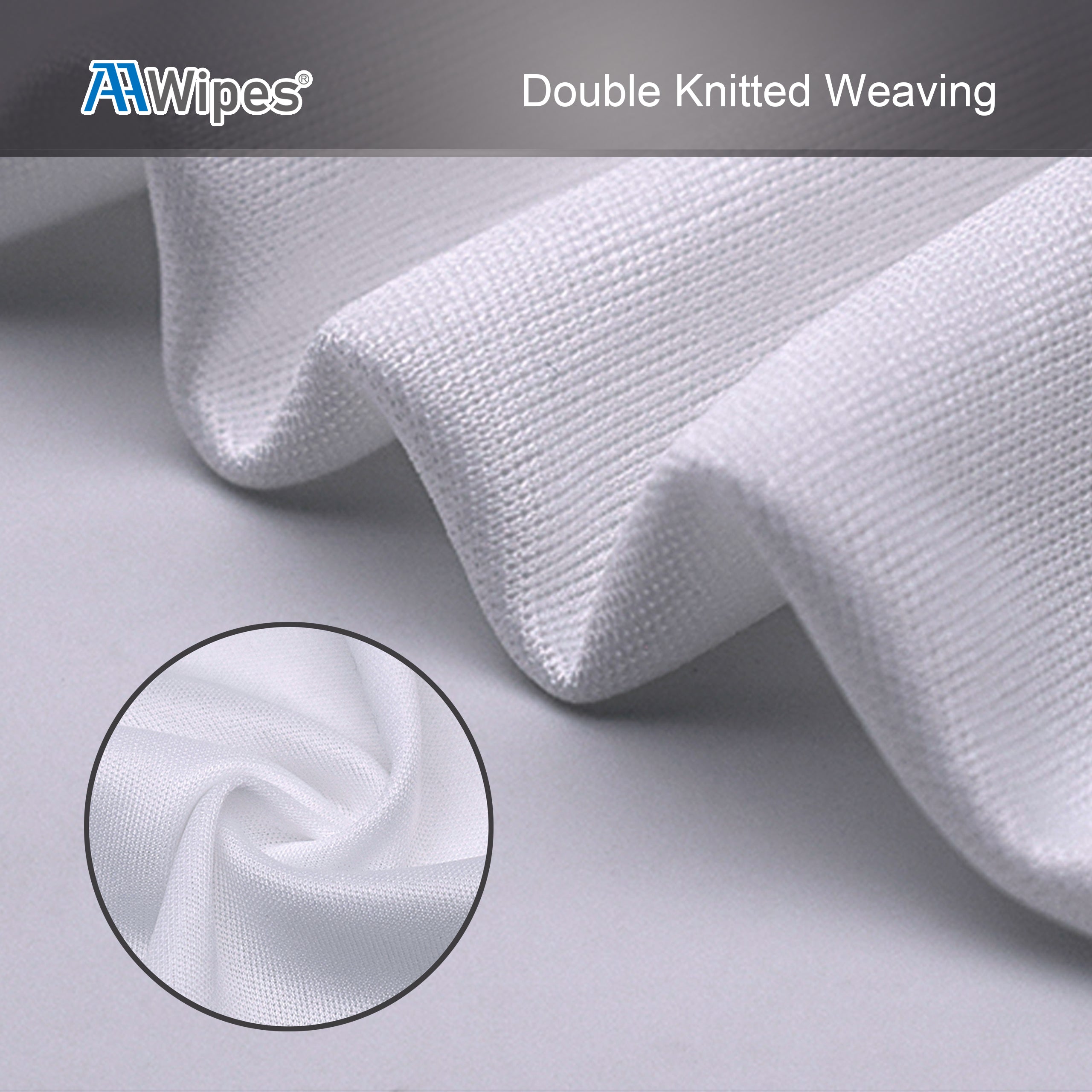 Cleanroom Double Knit 100% Polyester Wipers 6"x6" (1 Case with 15,000 Wipes per 100 Bags) (No. CP14006)