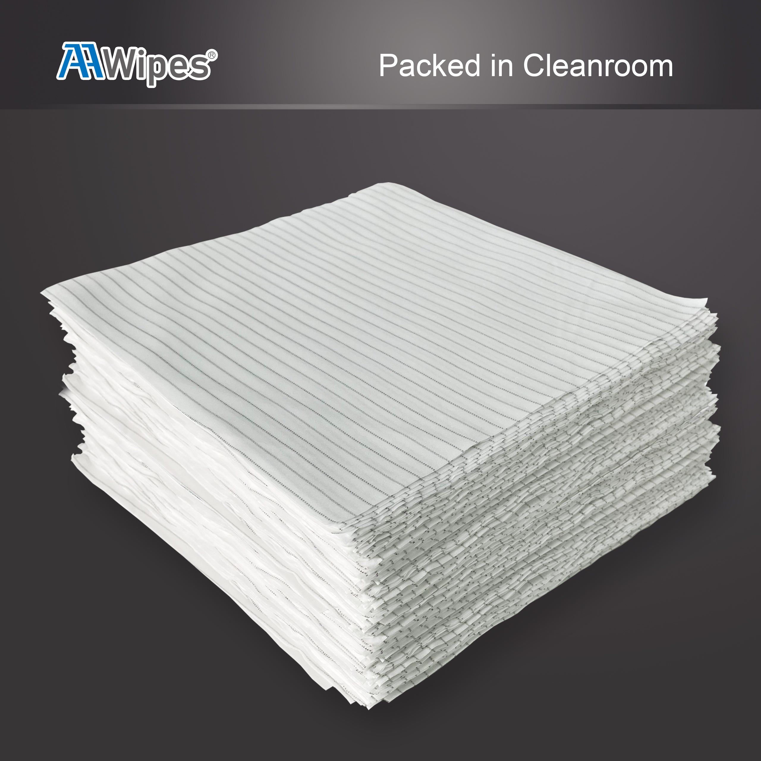 ESD-Safe Cleanroom Wipers: Lint-Free, Laser-Cut Edges, Class 100, 6"x6". Ideal for Optical Lens Cleaning in Clean Workshops. 4,000 Wipes/Box, 40 Bags (No. CE16006).