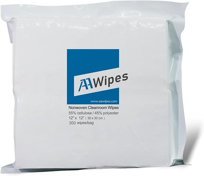 Nonwoven Wipes, Cellulose/Polyester Blend, 12"x12" (Starting at 1 Box 3,000 Wipes per 20 Bags) (No. NW06812)