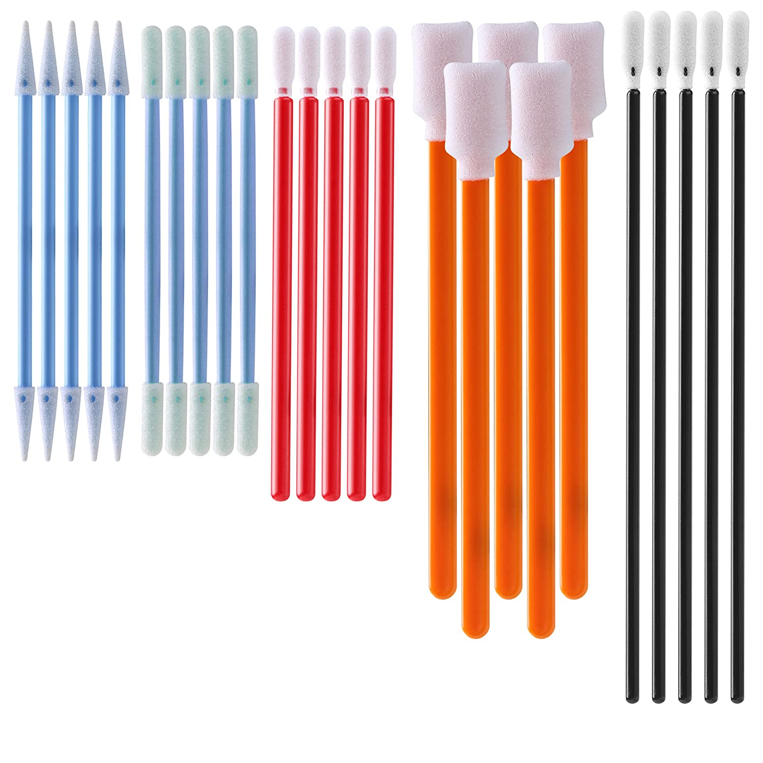 Foam Tip Cleaning Swab Kit (5 Types, Assorted Color, 1,000 Pack) (No. FC502)